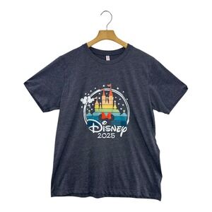 Disney 2025 Castle Graphic T Shirt Dark Gray Short Sleeve Top Women's Large